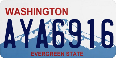 WA license plate AYA6916