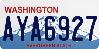 WA license plate AYA6927