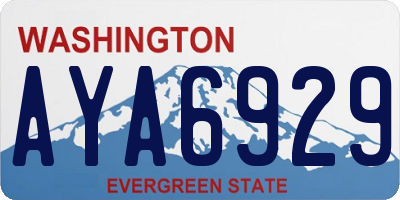 WA license plate AYA6929