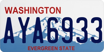 WA license plate AYA6933