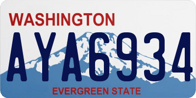 WA license plate AYA6934