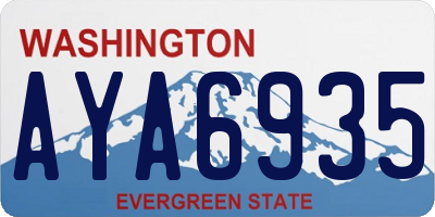 WA license plate AYA6935