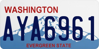 WA license plate AYA6961