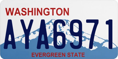 WA license plate AYA6971