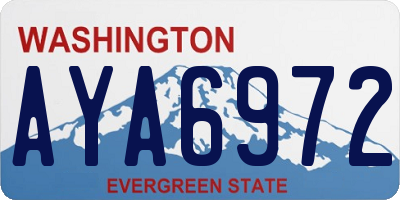 WA license plate AYA6972