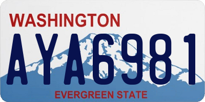 WA license plate AYA6981