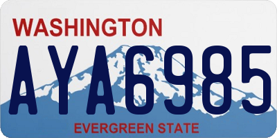WA license plate AYA6985