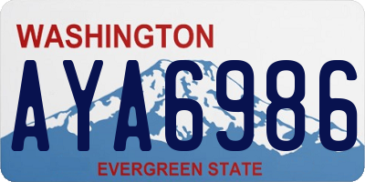 WA license plate AYA6986