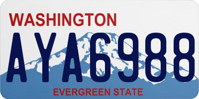 WA license plate AYA6988