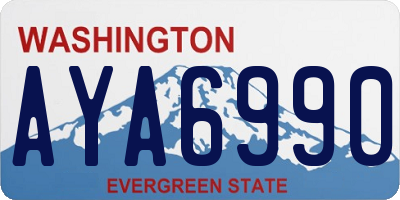 WA license plate AYA6990