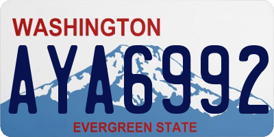 WA license plate AYA6992