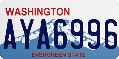 WA license plate AYA6996