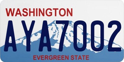 WA license plate AYA7002