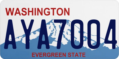 WA license plate AYA7004