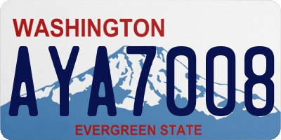 WA license plate AYA7008