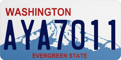 WA license plate AYA7011
