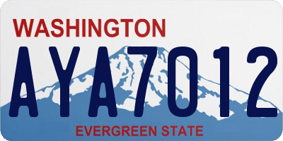 WA license plate AYA7012