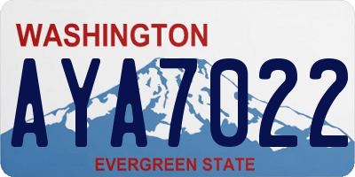 WA license plate AYA7022