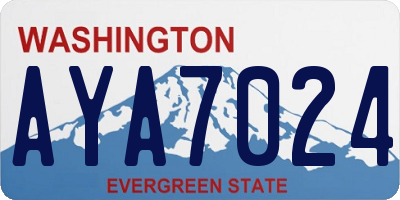 WA license plate AYA7024