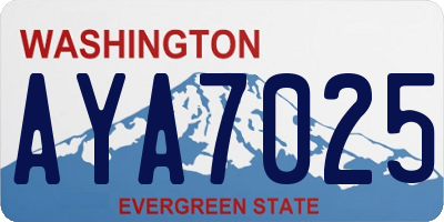 WA license plate AYA7025