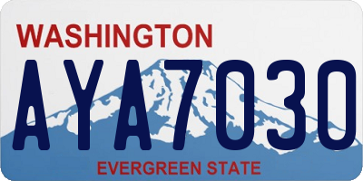 WA license plate AYA7030