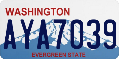 WA license plate AYA7039