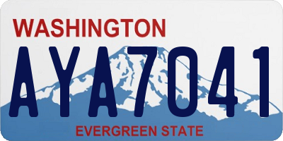 WA license plate AYA7041