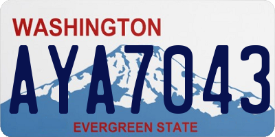 WA license plate AYA7043