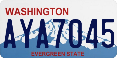 WA license plate AYA7045