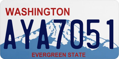 WA license plate AYA7051
