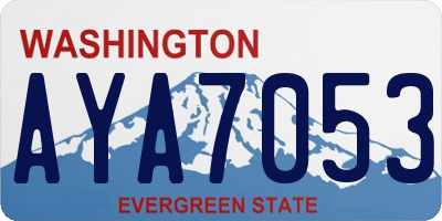 WA license plate AYA7053