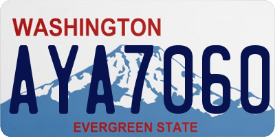WA license plate AYA7060