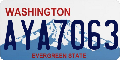 WA license plate AYA7063
