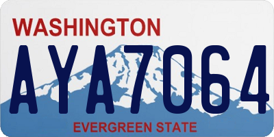 WA license plate AYA7064