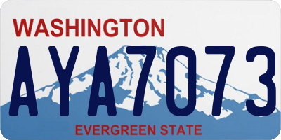WA license plate AYA7073