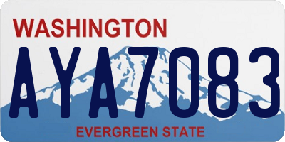 WA license plate AYA7083