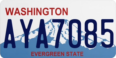 WA license plate AYA7085