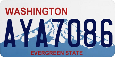 WA license plate AYA7086