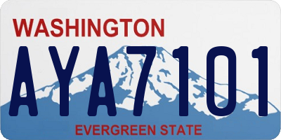 WA license plate AYA7101