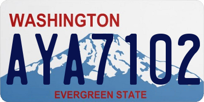WA license plate AYA7102