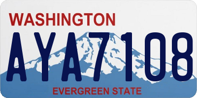 WA license plate AYA7108