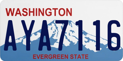 WA license plate AYA7116