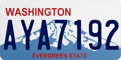 WA license plate AYA7192