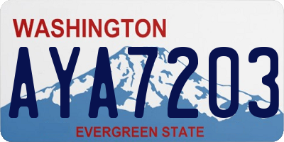 WA license plate AYA7203
