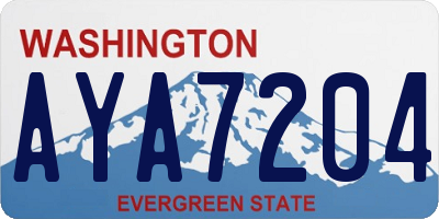 WA license plate AYA7204