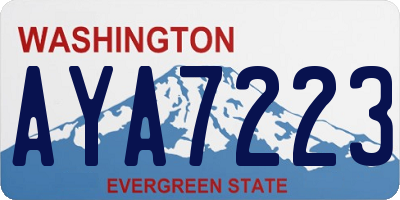 WA license plate AYA7223