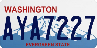 WA license plate AYA7227