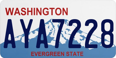 WA license plate AYA7228