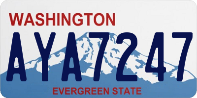 WA license plate AYA7247