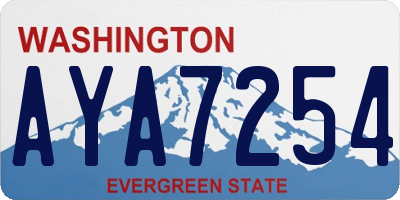 WA license plate AYA7254